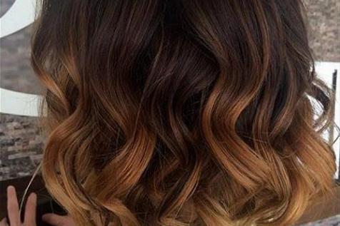 Balayage for ombre effect in dark brown hair